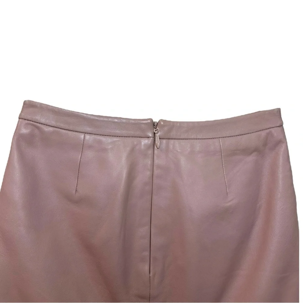 Michelle Mason, Women’s Lambskin Leather Asymmetric Mini Skirt Blush Pink Size 0